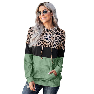 Chasing You Leopard Round Neck Hoodie