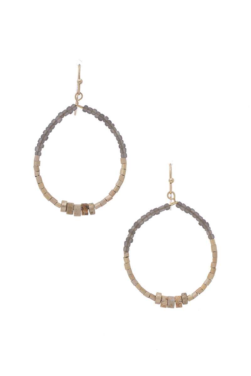 Beaded Circle Earring